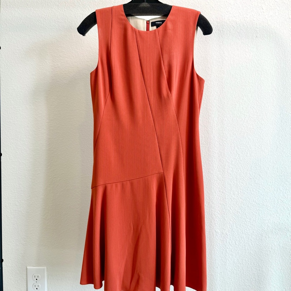 Theory Terracotta Sleeveless Midi Dress NWT